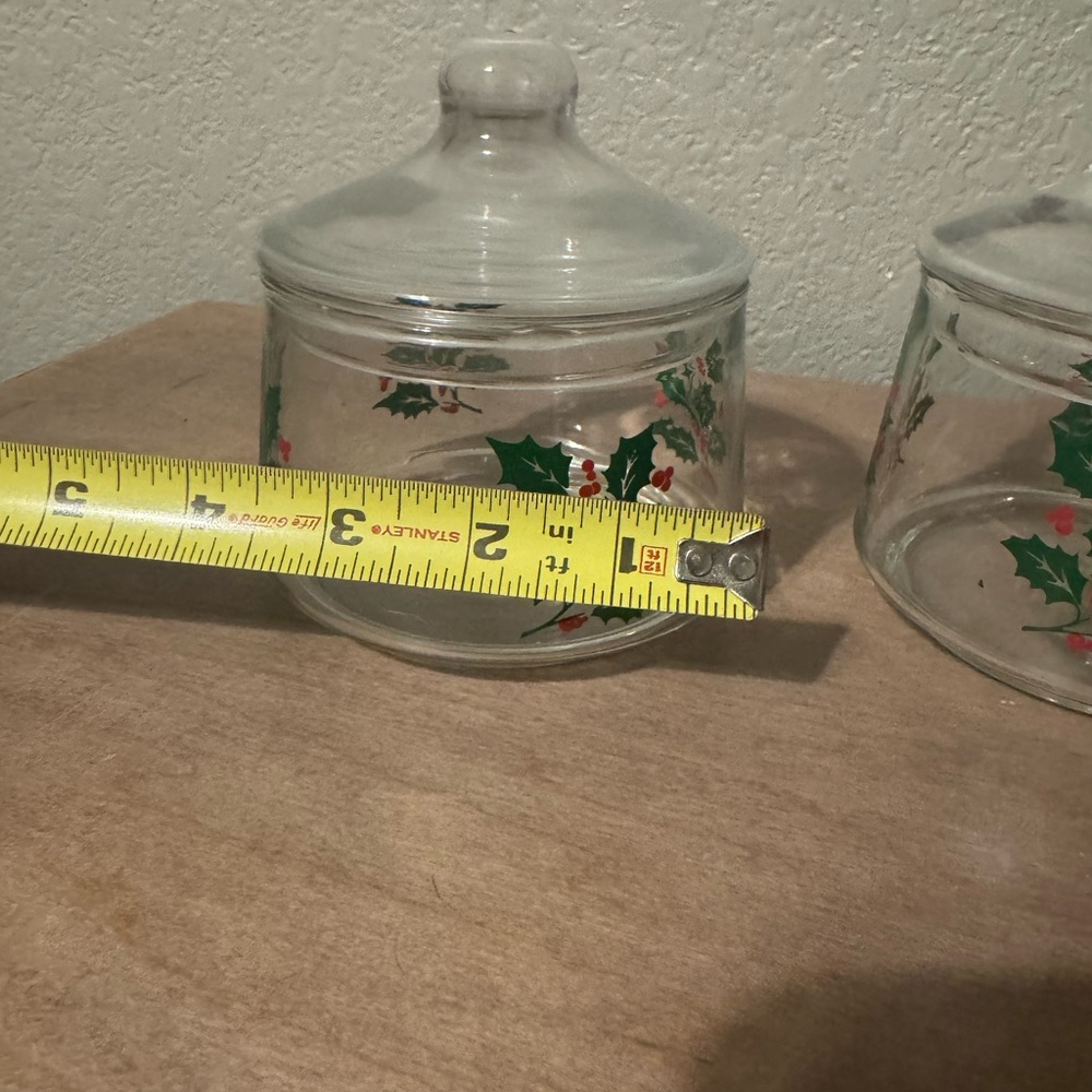 2 Vintage INDIANA GLASS Clear Glass Christmas Candy Dishes - Picture 2 of 4